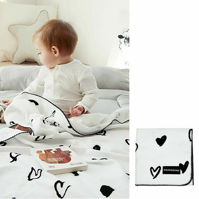 Dono and Dono Multi-Purpose Cotton Cuddle Blanket 41 x 41 Inch - Lovely Heart