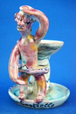 Mario Cortiello Bugia candeliere ceramica Pezzo unico o plastica Stile Vietri XX