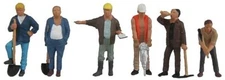 Walthers SceneMaster ~ HO Scale ~ Construction Workers ~ package(6) ~ 949-6022