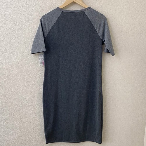 Vestido LuLaRoe Julia Talla Mediana Gris Tejido Mangas Cortas Nuevo Con Etiquetas - Imagen 5 de 5