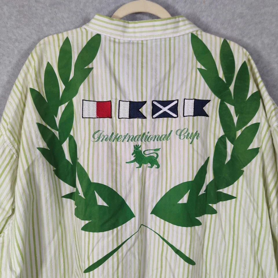 Camisa Vaquera Hama Hombres 4XLB Copa Internacional Bordada Estampado Grande Cresta Trasera Y2K Foto 2 de 4