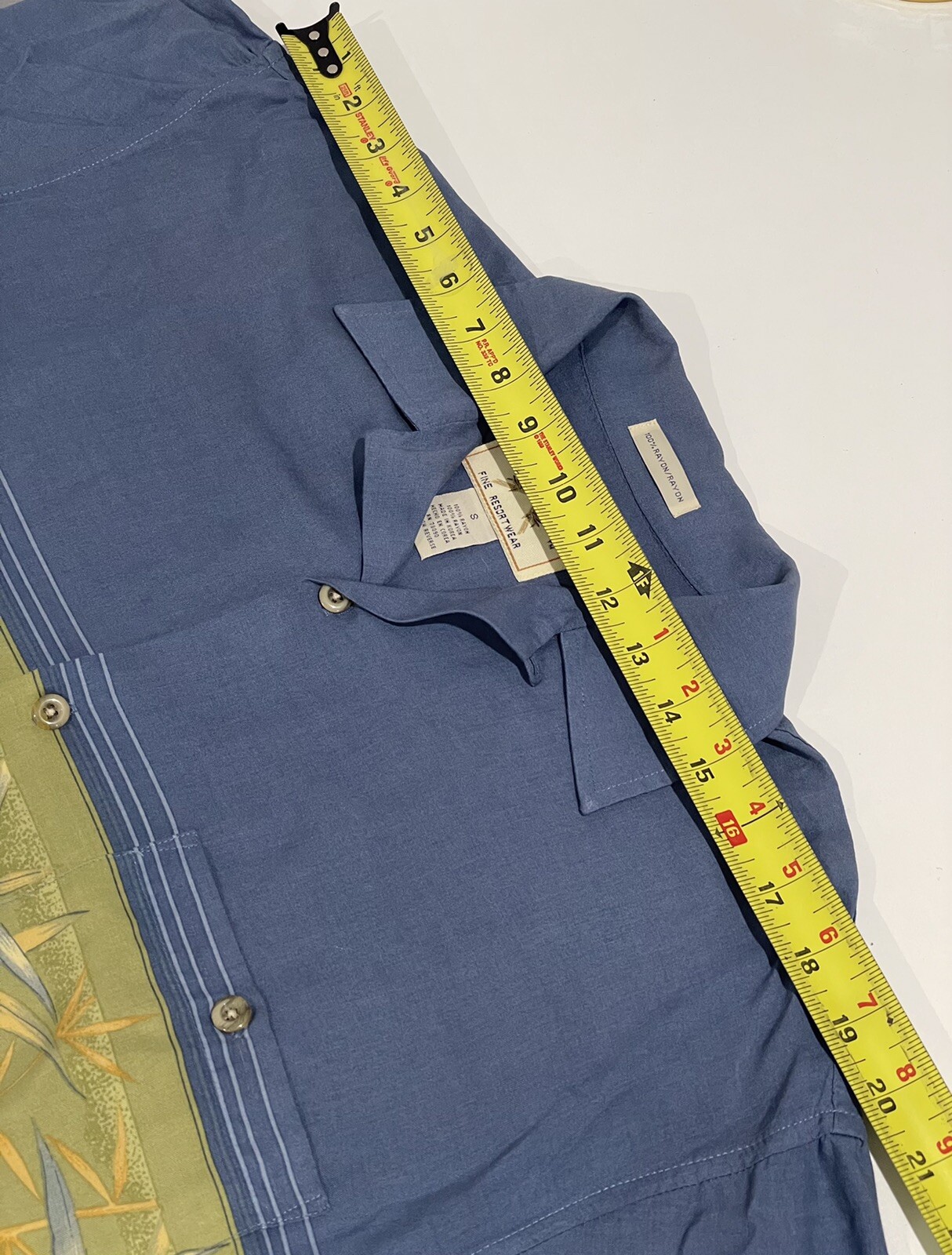 Bamboo Cay Men's Solid/Bamboo Button Up Shirt Blu… - image 10