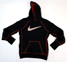 Nike Women's S Small Pullover Hoodie Black Contrast Stitched Therma Fit Fleece