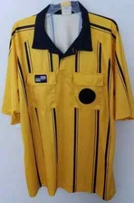 Official Sports Adult USSF XXLarge Gold Black SS Soccer Referee Jersey New
