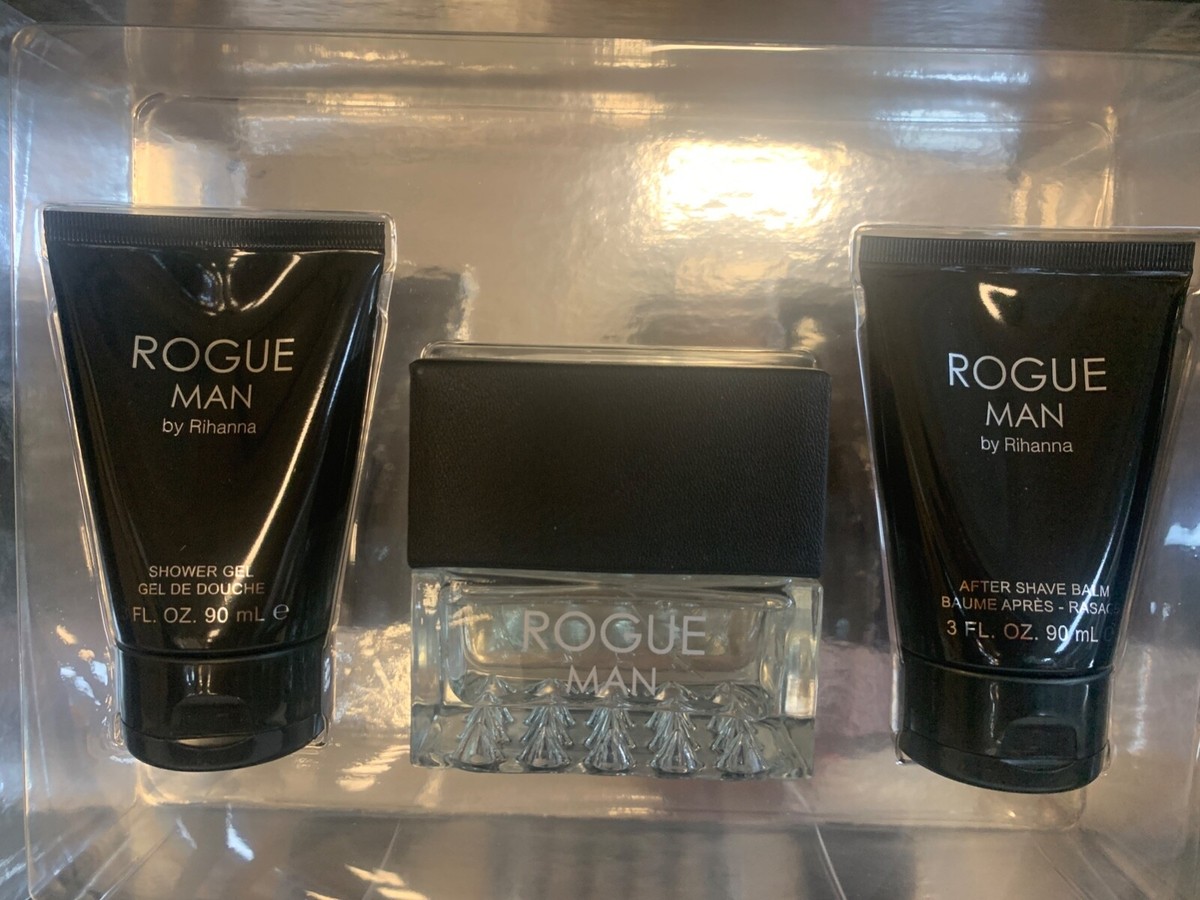 ROGUE MAN BY RIHANNA 100ML EDT SP/ 90ML AFTERSHAVE/ 90ML SHOWER GEL (GIFT  SET)
