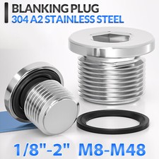 BSP Hydraulic Socket Blanking Plug with O Ring 1/8"-2" A2 Stainless Steel M8-M48
