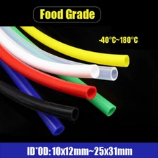 Food Grade Silicone Tube Flexible Rubber Water Pipe High Temp Hose 10x12~25x31mm