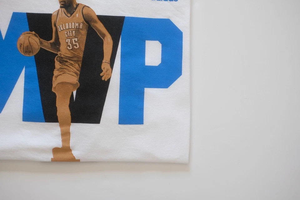 CAMISETA BLANCA ADIDAS NBA KEVIN DURANT MVP OKC THUNDER NUEVA SIN ETIQUETAS DE COLECCIÓN Y2K TALLA L 2013 Foto 4 de 4