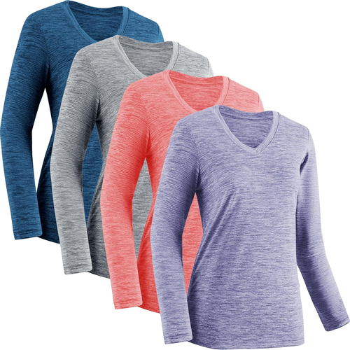Moisture Wicking Shirts for Women Quick Dry Athletic Running Long Sleeve T Shirt