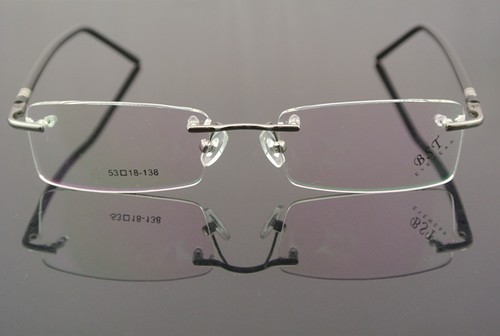 Spring Hinges Memory Titanium Rimless Eyeglass Frames Glasses Rx able Spectacles - Picture 13 of 25