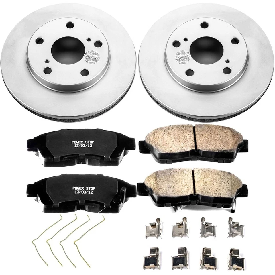 Juego de 2 ruedas CRK1052 Powerstop disco de freno y kits de pastillas delanteras para Toyota Camry Foto 3 de 3