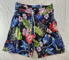 Ralph Lauren Swim Polo Sport Men 34 Blue Board Floral Hawaiian Swim Trunks Vtg