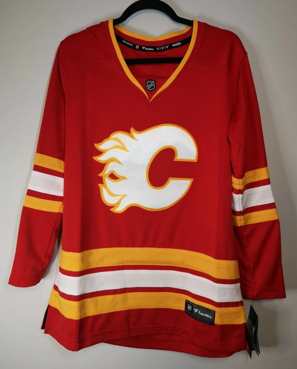 Fanatics Branded Red/Black Calgary Flames Premier Breakaway Jersey  Women's Sz M.