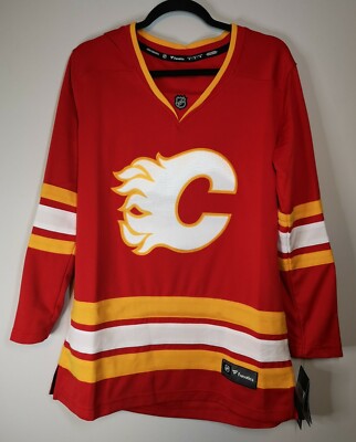 Fanatics Branded Red/Gold Calgary Flames Premier Breakaway Jersey Women's  Sz
