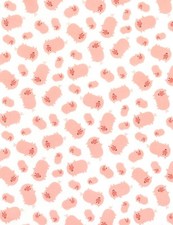 Nursery Baby Fabric - Farm Tossed Pink Pigs on White - Timeless Treasures YARD