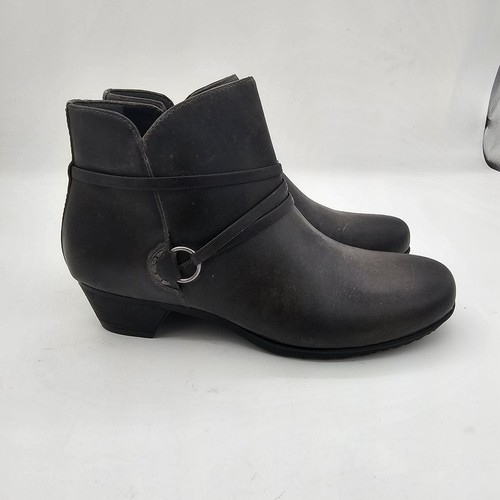 NIB Abeo Maya Womens Charcoal Leather Slip On Ankle Booties Boots Size 5 - Picture 6 of 13