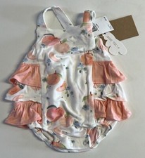 NWT Angel Dear Peaches Ruffle Sunsuit Size 0-3 months