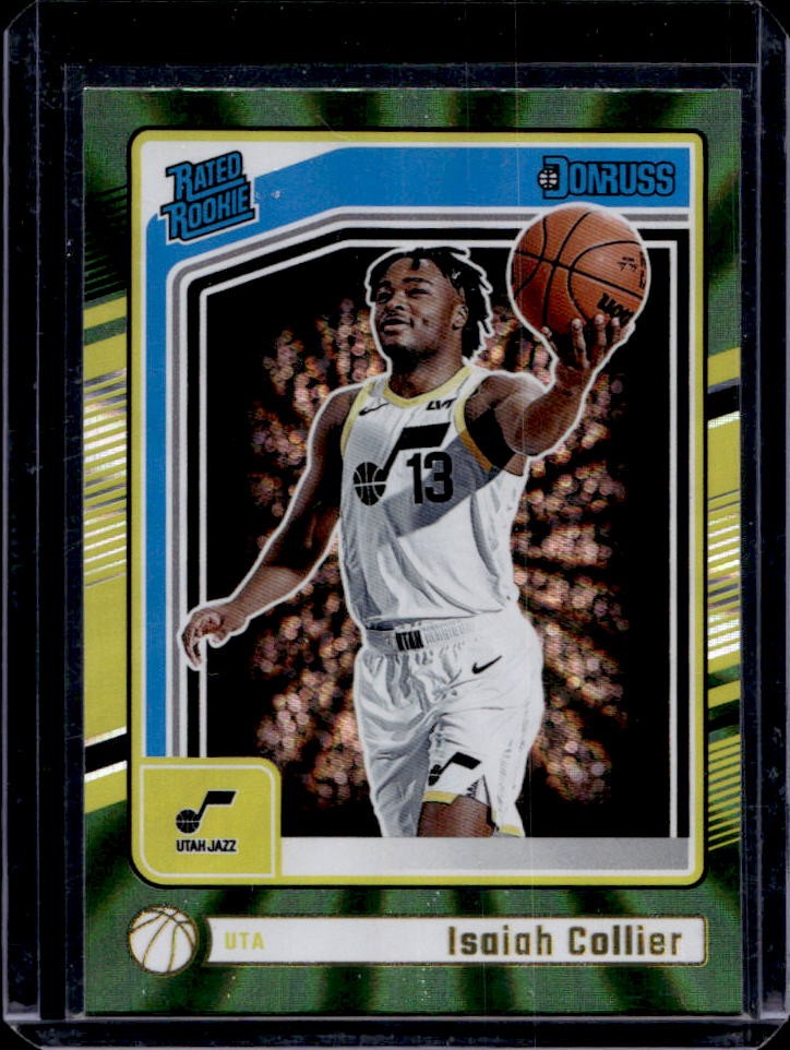 2024-25 Donruss Isaiah Collier Holo Green Laser Rated Rookie #237 Jazz