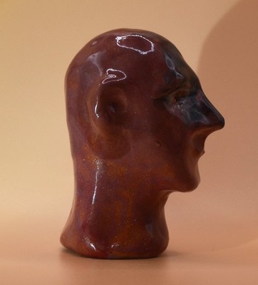 ''Glowing Mighty Guy'' - Expensive Original Clay Sculpture. Hand made & glazed.