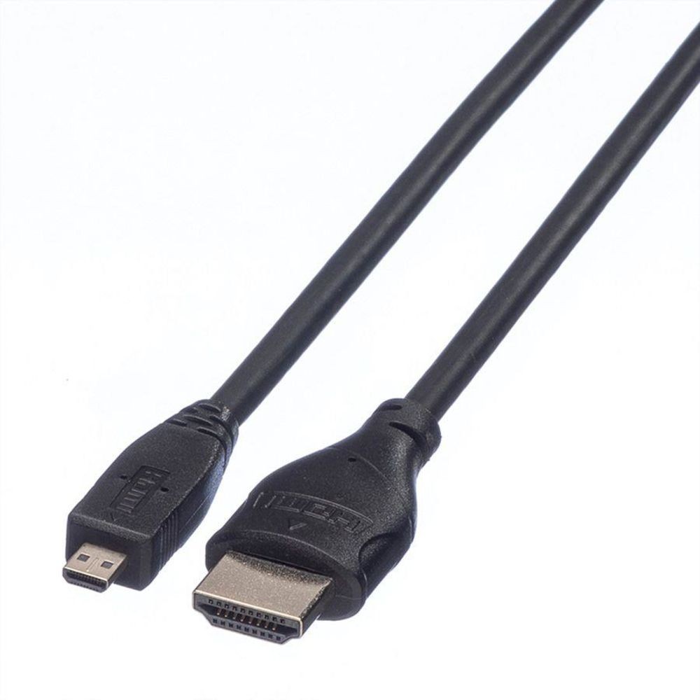 Roline 11.04.5581 HDMI High Speed Kabel m. Ethernet 3D HDTV geschirmt 2m schwarz