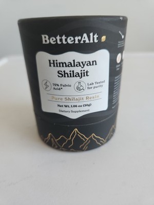 BetterAlt Himalayan Shilajit Resin 1.06 oz 75% Fulvic Acid 85+ Trace Exp 2/26