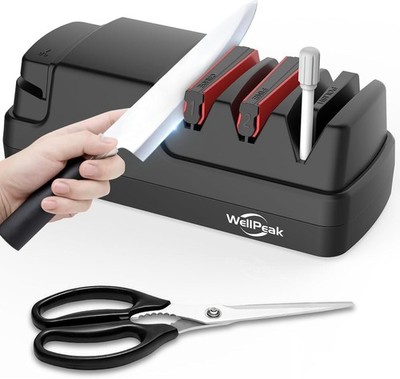 4-Stage Professional Electric Knife & Scissor Sharpener for Home Commercial Chef