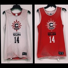Connecticut Sun Jr NBA Leagues Reversible Jersey  Adult Size Small Orange/White