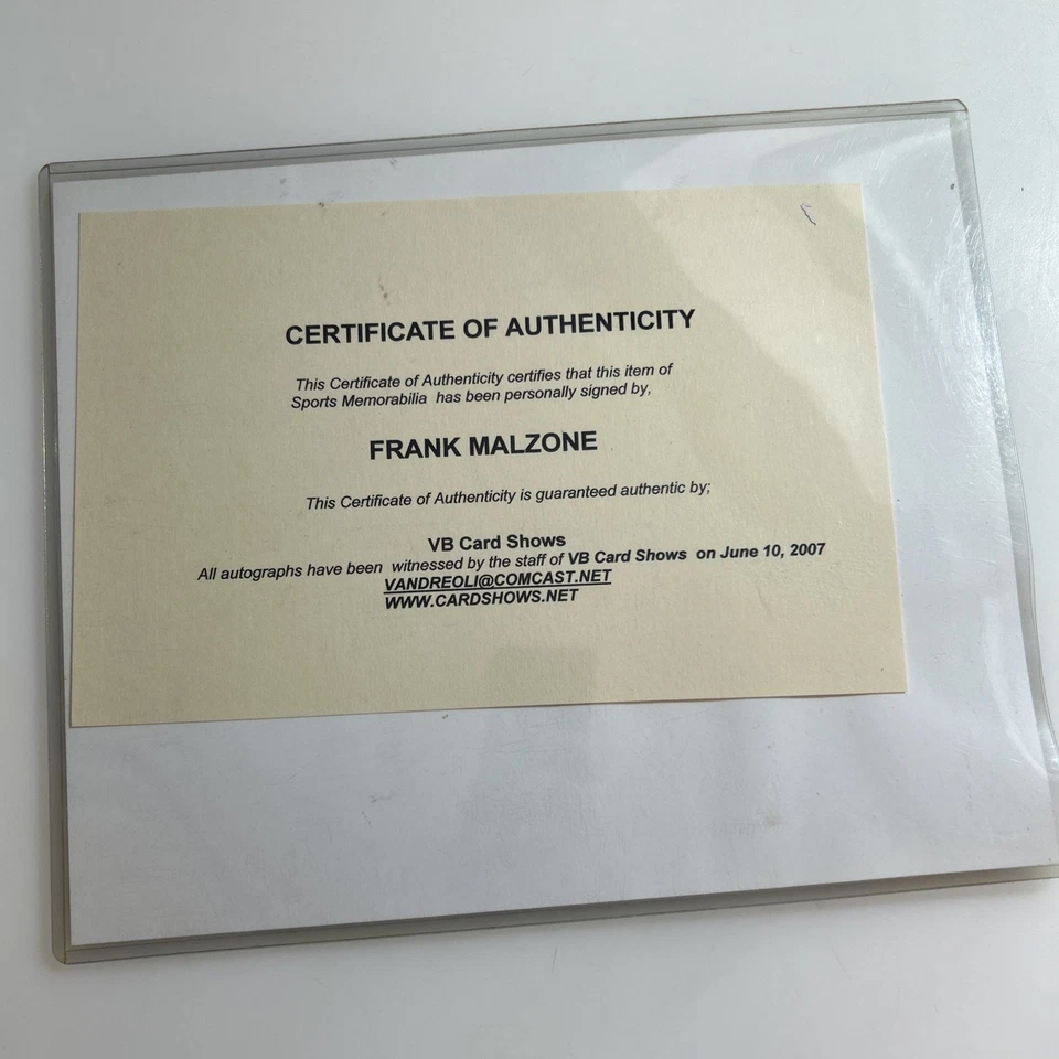 Foto brillante autografiada firmada por Frank Malzone de 8x10 de los Medias Rojas de Boston zaes Foto 2 de 2