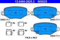 ATE 13.0460-2625.2 Bremsbelagsatz Scheibenbremse FüR Chrysler, Fiat
