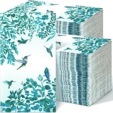 Jetec 200 Count Disposable Bathroom Hand Towels Paper Guest for Blue 