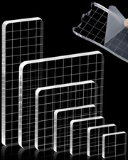 7 Pieces Acrylic Stamp Block, Assorted Sizes Clear Stamping Blocks Tools with G