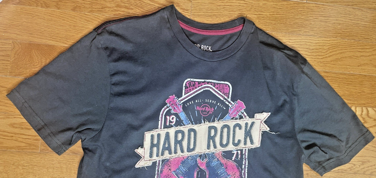 Distressed Hard Rock Cafe New York Medium Cotton Charcoal Short