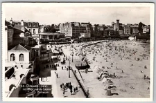 Vtg RPPC Postcard Dinard Casino Beachfront and Esplanade Dinard, Fr 1930s
