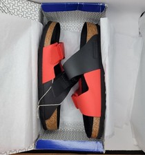 Birkenstock Arizona Split Birko-Flor Black Poppy Red Regular Wide