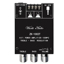 1Set ZK-1002T Bluetooth 5.0 TPA3116 2 CH 2*100W Digital Audio Amplifiers Module