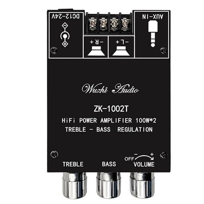 1Set ZK-1002T Bluetooth 5.0 TPA3116 2 CH 2*100W Digital Audio Amplifiers Module