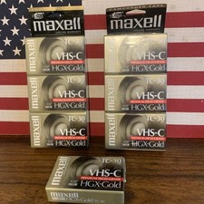 Sealed 7 Maxell TC-30 VHS-C Premium High Grade HGX-Gold Camcorder Tapes