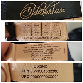 Dita Von Teese Madame X Wireless Bra 34D Navy Blue Cut Out D52945 Pinup Sexy