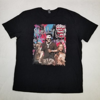 Nelly Where The Party At Tour Graphic Tee Shirt Ja Rule Eve Men's Size XL Black