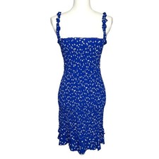Faithfull the Brand Del Mar Dress Betina Floral Cobalt Size M NEW
