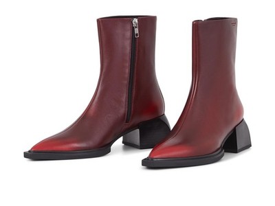 Vagabond Shoemakers Womens Vivian Leather Bootie Red US 7 Medium EU 37