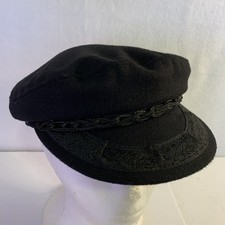 Authentic Greek Fisherman's Cap - Wool - Black Rope Cord Made In Greece News Boy