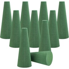 20 Pcs Floral Foam Tree Cones Dry Wet Flower Foam Blocks Green3.15 x 7.87 Inches