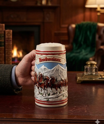 Vintage Budweiser Clydesdales Beer Stein 1985 Limited Edition Ceramarte Brazil