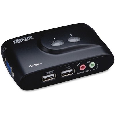 Tripp Lite by Eaton 2-Port Desktop Compact USB KVM Switch with Audio And Cable K