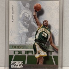 Kevin Durant Rookie Card 2008 Topps Luxury Box Rookie Card #d/669 Seattle Sonics. rookie card picture