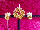 FABULOUS Vintage Judy Lee Signed ROSE Brooch  & earring set Costume Jewelry