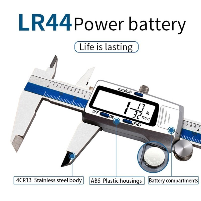 150mm Digital Display Caliper Fraction/MM/Inch Vernier Caliper Stainless Steel