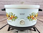 Vintage 1977 Kmart Automatic Sim-R-Pot Slow Cooker Model 1305 Tripod Milkglass