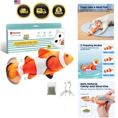 Cat Toy Flopping Fish Interactive Motion Kitten Toy SilverVine Catnip